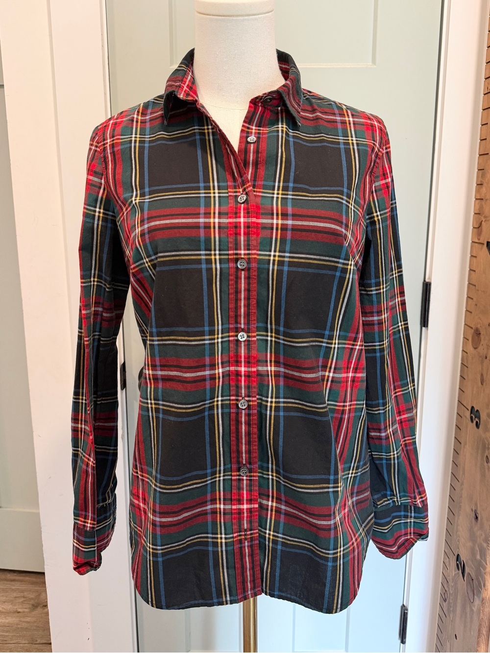 I Crew Classic Tartan Plaid Button Down Shirt 4 Christmas Holiday